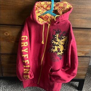 Kids Gryffindor Hoodie - Red with Yellow Accents